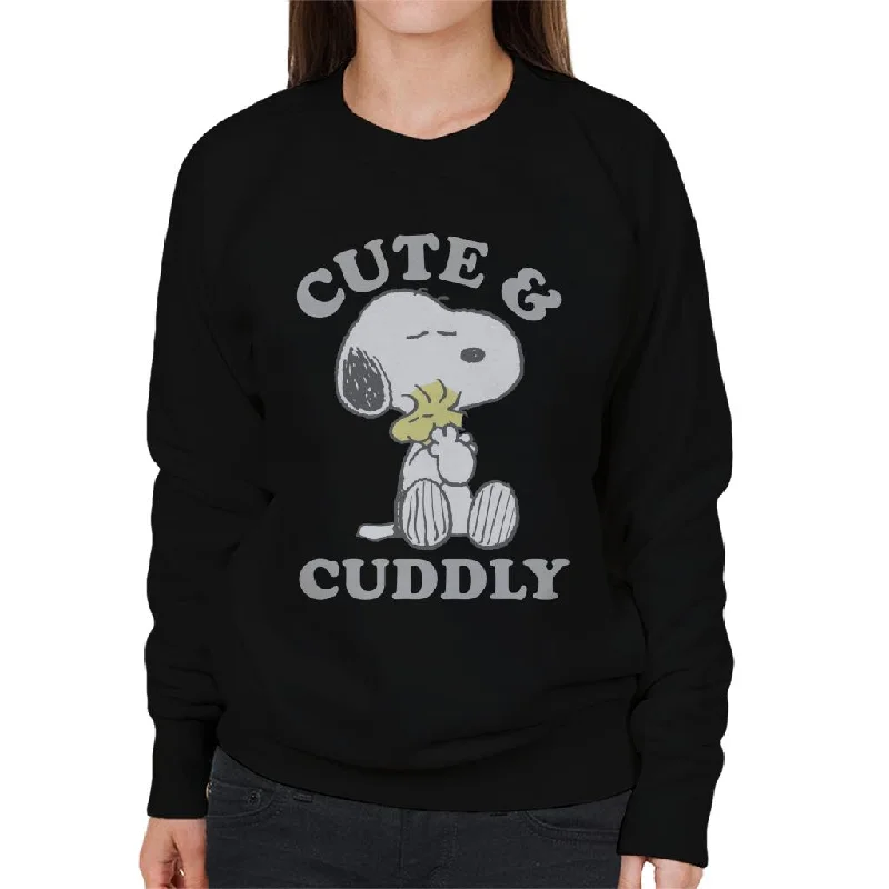 Peanuts Cute & Cuddly Snoopy Women's Sweatshirt Hoodie with Elastic Waist Stretchable Comfortable Peanuts Cute & Cuddly Snoopy Women's Sweatshirt Hoodie with Elastic Waist Stretchable Comfortable
