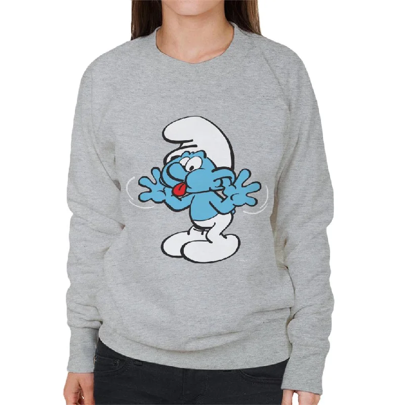 The Smurfs Blowing Raspberries Women's Sweatshirt Hoodie with Illustration Artistic Creative The Smurfs Blowing Raspberries Women's Sweatshirt Hoodie with Illustration Artistic Creative