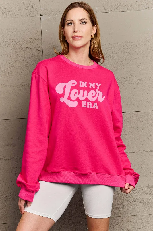 Simply Love Full Size IN MY LOVER ERA Round Neck Sweatshirt Hoodie with Metallic Shiny Futuristic Simply Love Full Size IN MY LOVER ERA Round Neck Sweatshirt Hoodie with Metallic Shiny Futuristic