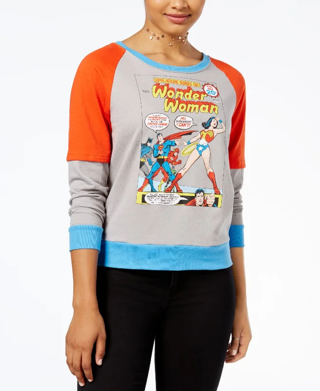 Warner Brothers Juniors Wonder Woman Sweatshirt Hoodie with Pocket Utility Practical Warner Brothers Juniors Wonder Woman Sweatshirt Hoodie with Pocket Utility Practical