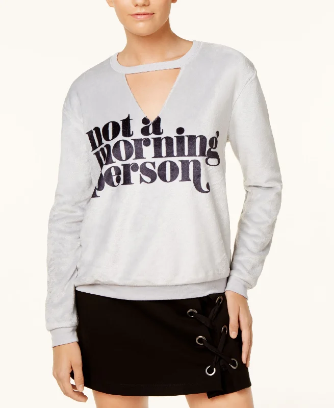Hybrid Juniors Plush Choker Graphic Sweatshirt Hoodie with Double Zipper Versatile Adjustable Hybrid Juniors Plush Choker Graphic Sweatshirt Hoodie with Double Zipper Versatile Adjustable