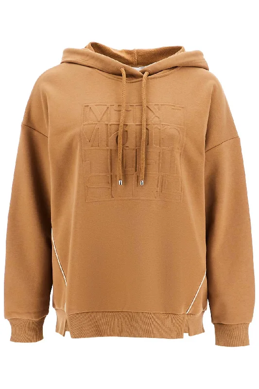 Hooded Sweatshirt With Piping  - Brown Hoodie with Color Block Contrast Stylish