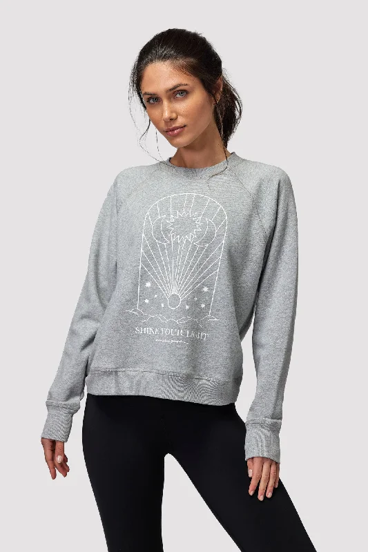 Spiritual Gangster Shine Your Light Bridget Sweatshirt - Heather Grey Hoodie with Print Artistic Unique Spiritual Gangster Shine Your Light Bridget Sweatshirt - Heather Grey Hoodie with Print Artistic Unique
