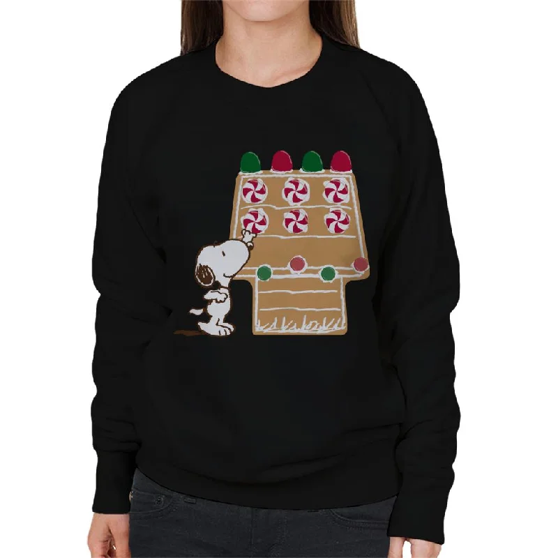 Peanuts Snoopy Reaching For Candy Cane Women's Sweatshirt Hoodie with Reflective Safety Nightwear Peanuts Snoopy Reaching For Candy Cane Women's Sweatshirt Hoodie with Reflective Safety Nightwear