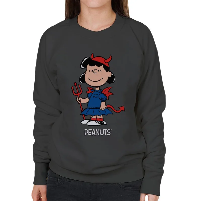 Peanuts Halloween Devil Lucy Van Pelt Women's Sweatshirt Hoodie with Patch Decorative Personalized Peanuts Halloween Devil Lucy Van Pelt Women's Sweatshirt Hoodie with Patch Decorative Personalized