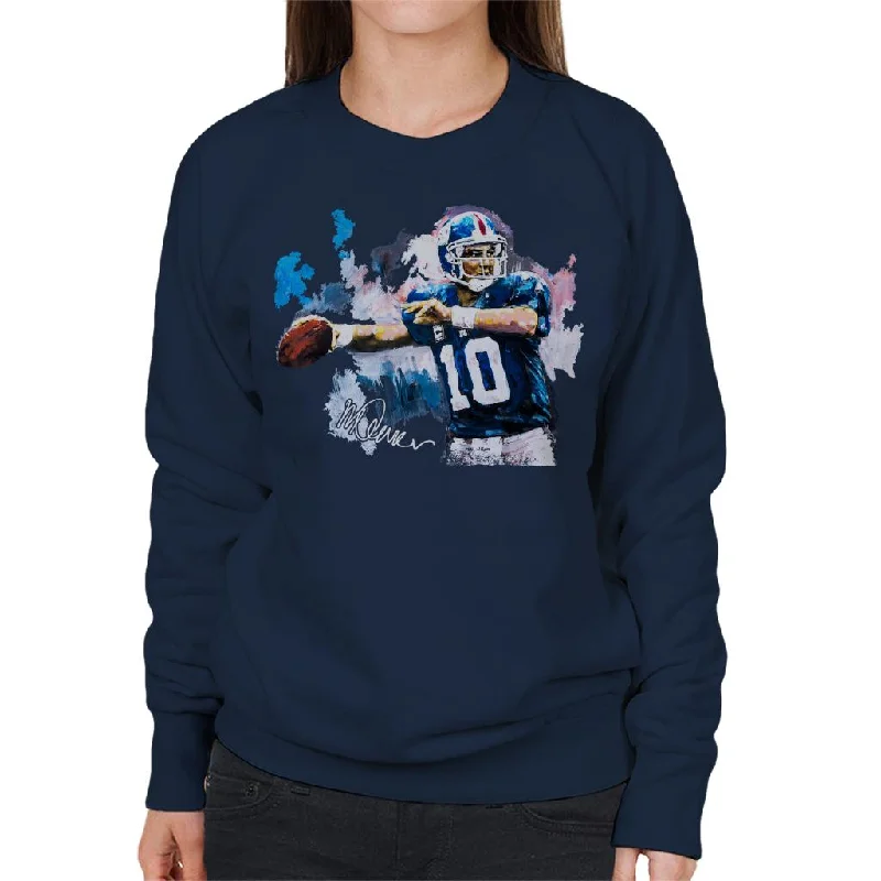 Sidney Maurer Original Portrait Of Eli Manning Giants Women's Sweatshirt Hoodie with Pocket Utility Practical Sidney Maurer Original Portrait Of Eli Manning Giants Women's Sweatshirt Hoodie with Pocket Utility Practical