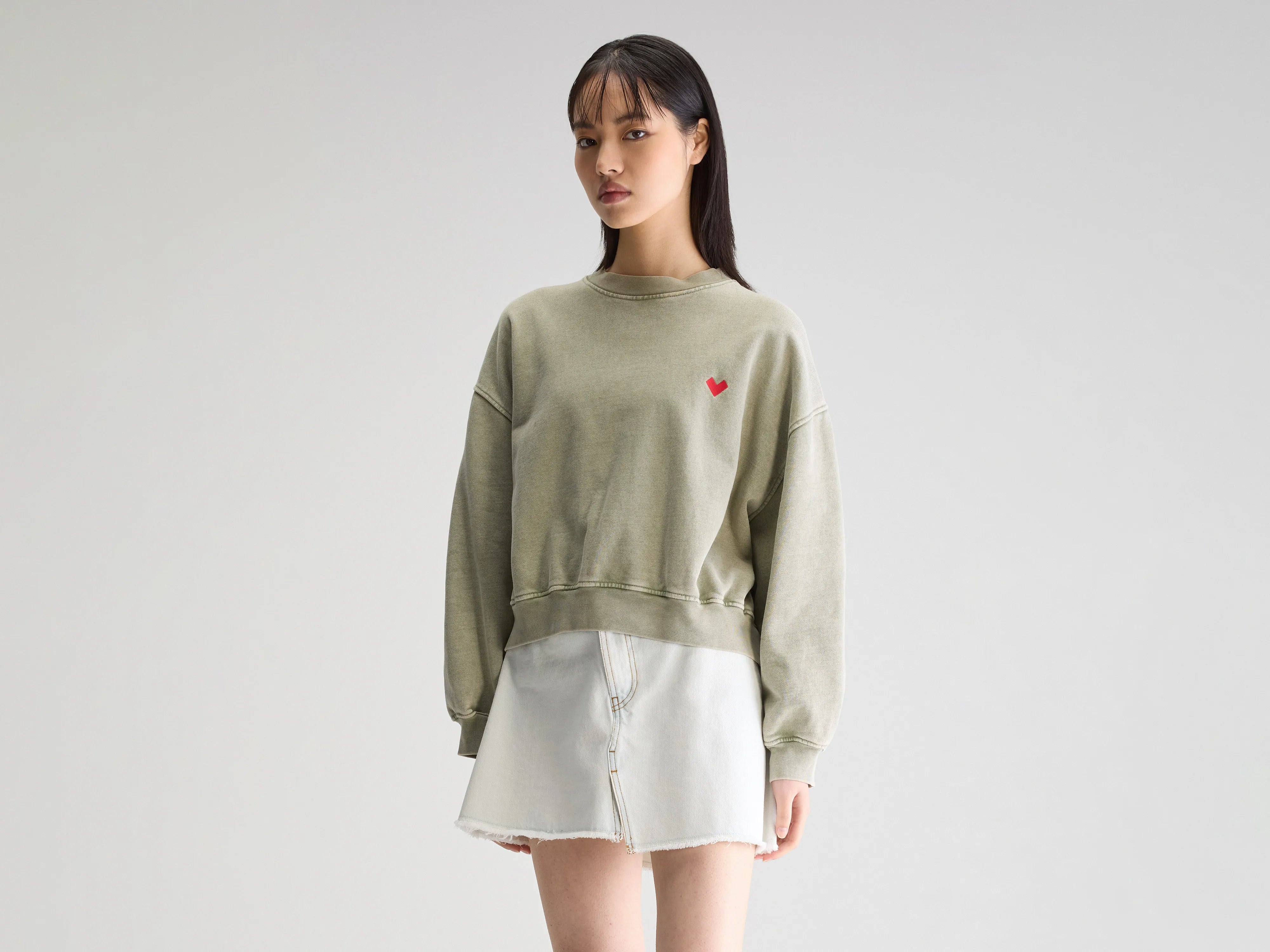 Fancy cropped crewneck sweatshirt (251 / W / JEEP) Hoodie with Bell Sleeves Flared Feminine Fancy cropped crewneck sweatshirt (251 / W / JEEP) Hoodie with Bell Sleeves Flared Feminine