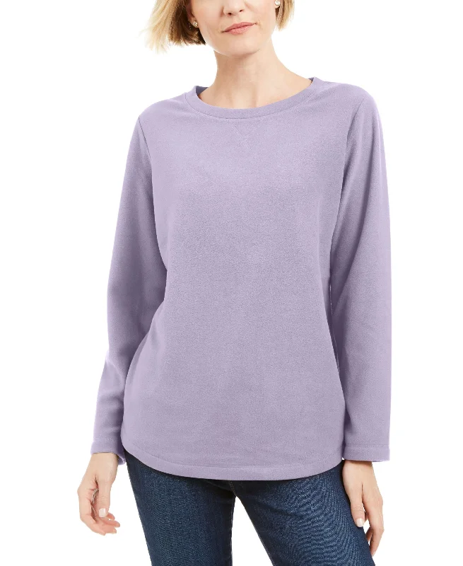 Karen Scott Petite Microfleece Pullover Sweatshirt Hoodie with Oversized Fit Loose Comfortable Karen Scott Petite Microfleece Pullover Sweatshirt Hoodie with Oversized Fit Loose Comfortable