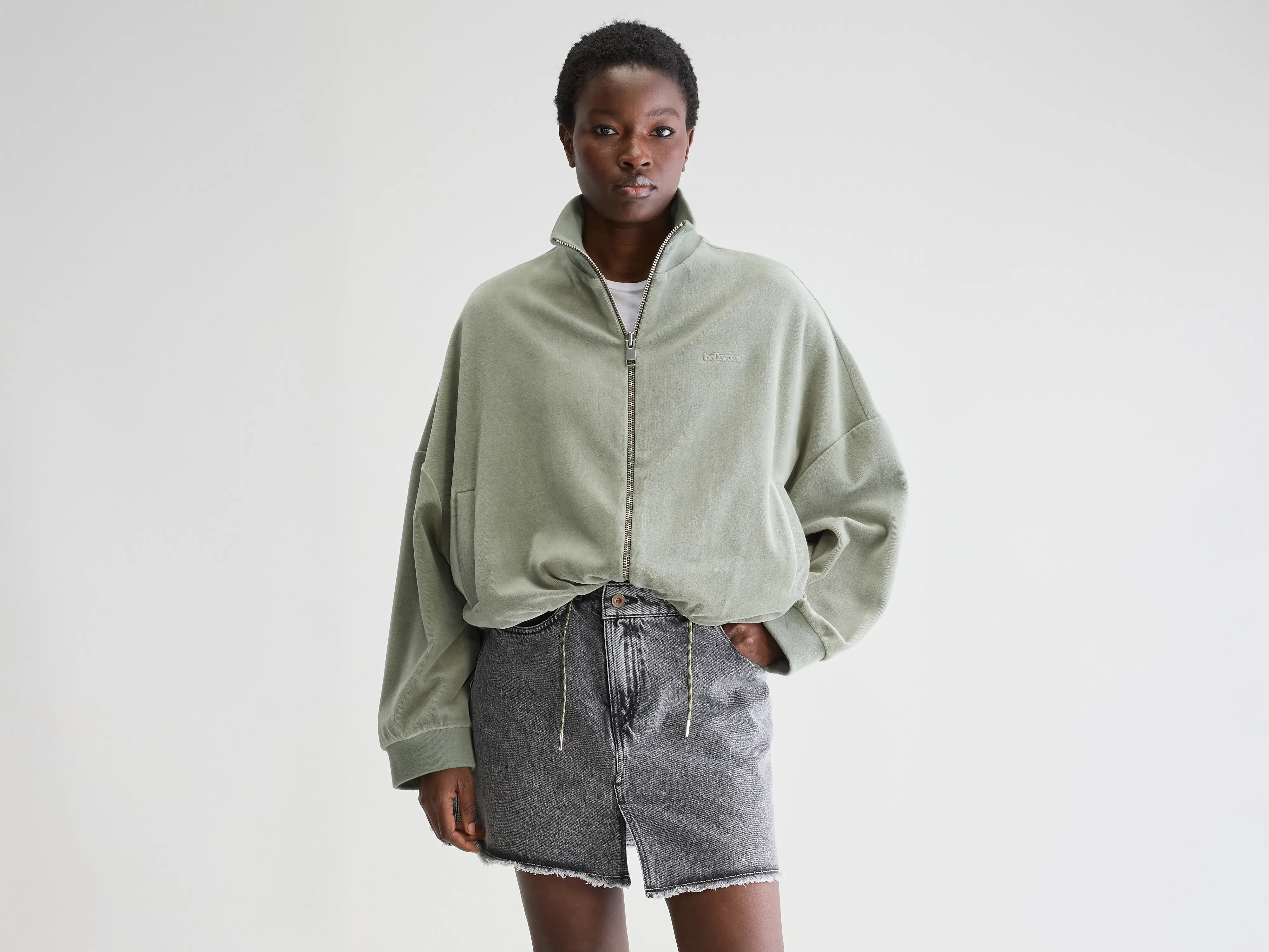 Tallis zip-up sweatshirt (251 / W / EUCALYPTUS) Hoodie with Longline Fit Extended Stylish Tallis zip-up sweatshirt (251 / W / EUCALYPTUS) Hoodie with Longline Fit Extended Stylish