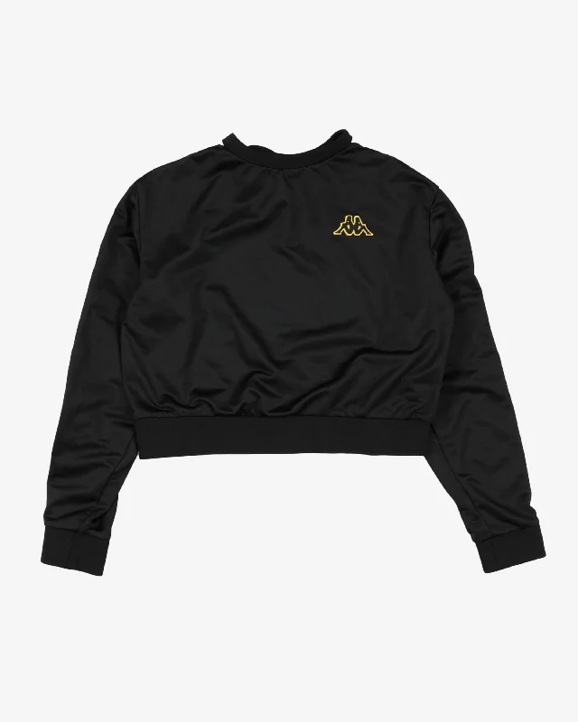 Kappa black sleeve logo track sweatshirt - xs Hoodie with High Neck Warm Protective