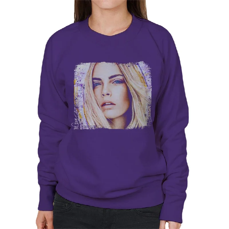 Sidney Maurer Original Portrait Of Cara Delevingne Women's Sweatshirt Hoodie Dress Longline Feminine Sidney Maurer Original Portrait Of Cara Delevingne Women's Sweatshirt Hoodie Dress Longline Feminine