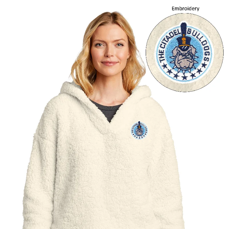 The Citadel, Bulldogs, Spike, Ladies Cozy Fleece Embroidered Hoodie Hoodie with Hem Drawcord Adjustable Customizable The Citadel, Bulldogs, Spike, Ladies Cozy Fleece Embroidered Hoodie Hoodie with Hem Drawcord Adjustable Customizable