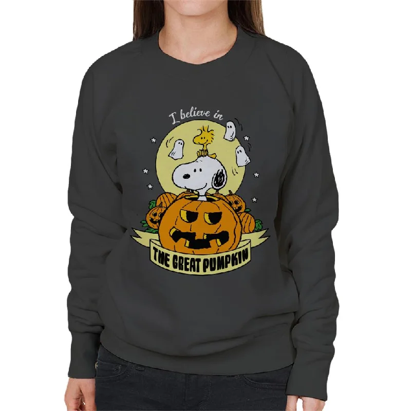 Peanuts Halloween The Great Pumpkin Women's Sweatshirt Hoodie with Crew Neck Simple Timeless Peanuts Halloween The Great Pumpkin Women's Sweatshirt Hoodie with Crew Neck Simple Timeless