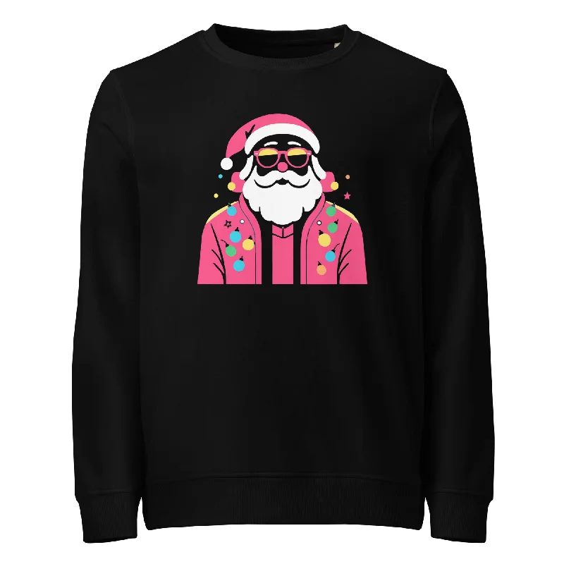 Groovy Santa Christmas Graphic Women Organic Sweatshirt Hoodie with Rhinestones Sparkly Elegant Groovy Santa Christmas Graphic Women Organic Sweatshirt Hoodie with Rhinestones Sparkly Elegant