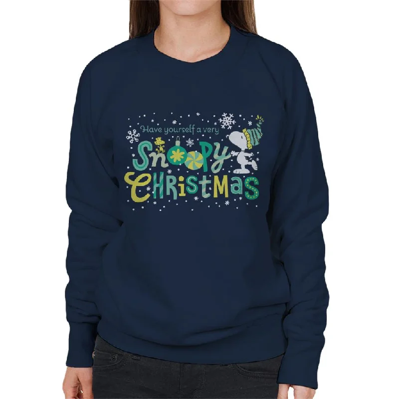 Peanuts Christmas Have Yourself A Very Snoopy Xmas Women's Sweatshirt Hoodie with Earth Tones Natural Calm Peanuts Christmas Have Yourself A Very Snoopy Xmas Women's Sweatshirt Hoodie with Earth Tones Natural Calm