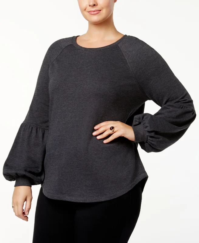 Style & Co Plus Size Bishop Sleeve Sweatshirt Hoodie with Hem Detail Decorative Unique Style & Co Plus Size Bishop Sleeve Sweatshirt Hoodie with Hem Detail Decorative Unique