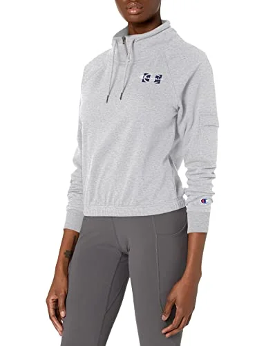 Champion Campus Zip-Neck Sweatshirt Hoodie with Half-Zip Sporty Casual
