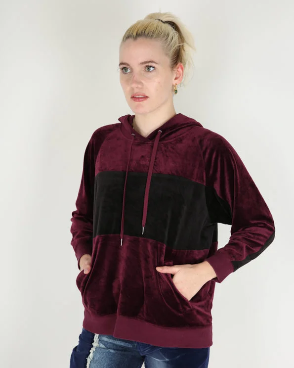 Vintage Champion velour panelled hoodie - L Hoodie with Contrast Stitching Detailed Premium Vintage Champion velour panelled hoodie - L Hoodie with Contrast Stitching Detailed Premium