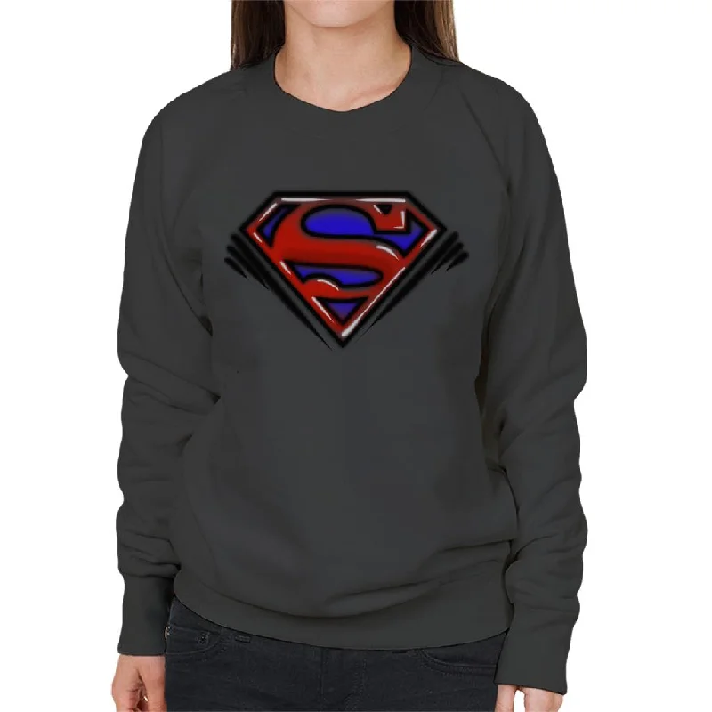 Superman Classic S Logo Pop Art Dot Style Women's Sweatshirt Hoodie with Zipper Versatile Modern Superman Classic S Logo Pop Art Dot Style Women's Sweatshirt Hoodie with Zipper Versatile Modern