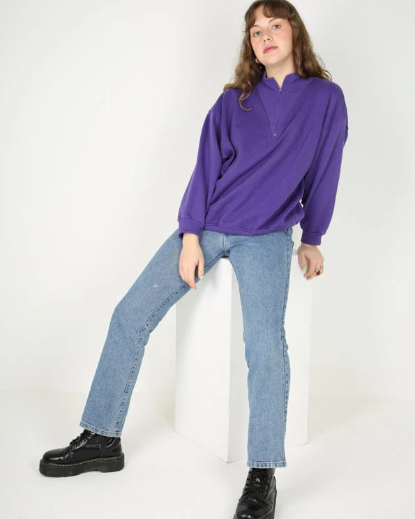 Vintage 90s Lady Footlocker 1/4 zip sweatshirt - L Hoodie with Raw Hem Edgy Unfinished Vintage 90s Lady Footlocker 1/4 zip sweatshirt - L Hoodie with Raw Hem Edgy Unfinished