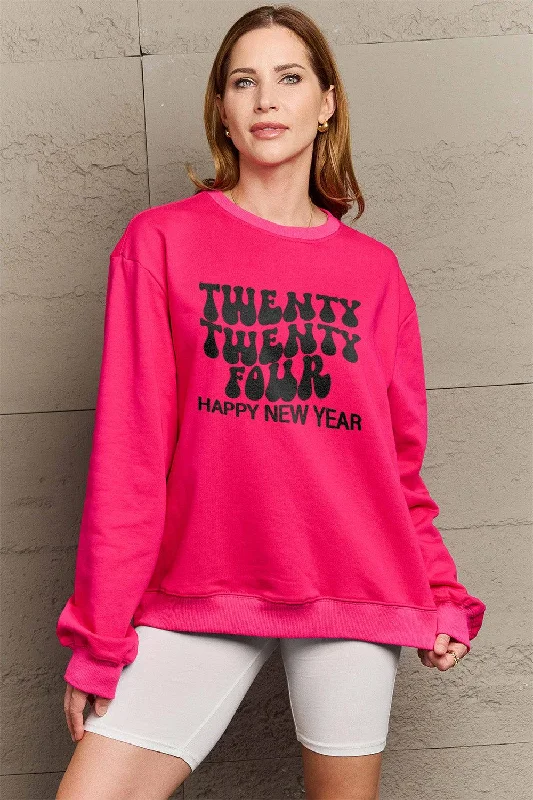 Simply Love Full Size TWENTY TWENTY FOUR HAPPY NEW YEAR Dropped Shoulder Sweatshirt Hoodie with Hidden Zipper Minimalist Clean Simply Love Full Size TWENTY TWENTY FOUR HAPPY NEW YEAR Dropped Shoulder Sweatshirt Hoodie with Hidden Zipper Minimalist Clean