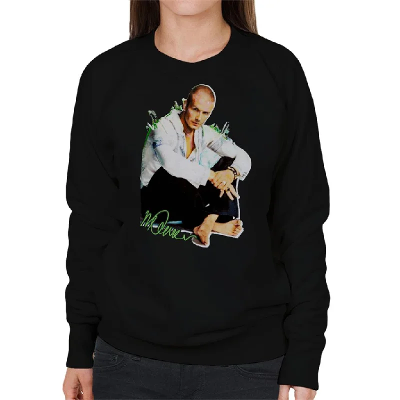 Sidney Maurer Original Portrait Of David Beckham Shaved Head Women's Sweatshirt Hoodie with Longline Fit Extended Stylish Sidney Maurer Original Portrait Of David Beckham Shaved Head Women's Sweatshirt Hoodie with Longline Fit Extended Stylish