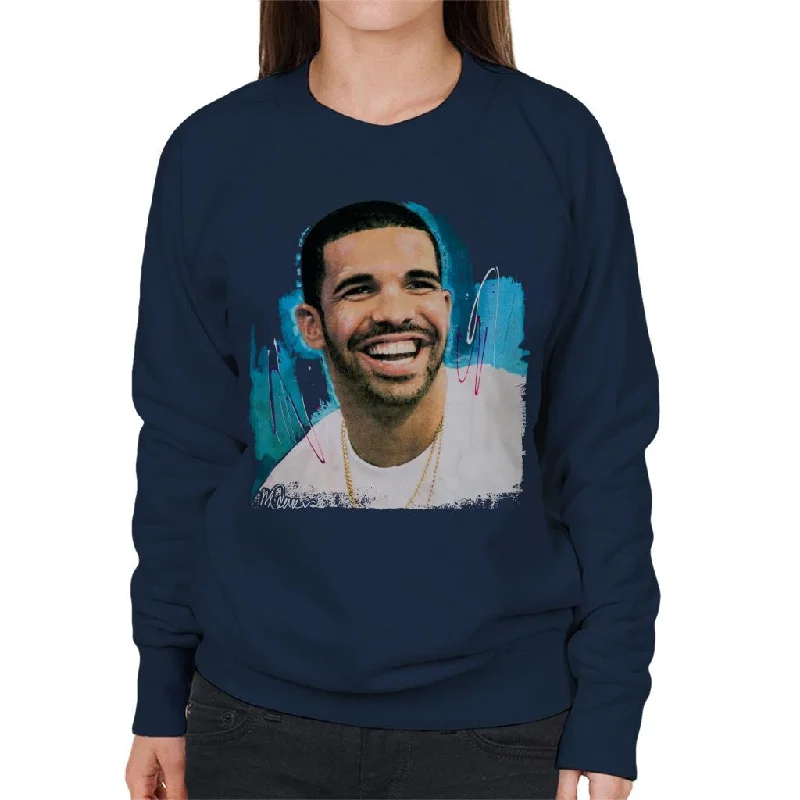 Sidney Maurer Original Portrait Of Drake Smiling Women's Sweatshirt Hoodie with Monochrome Minimalist Simple Sidney Maurer Original Portrait Of Drake Smiling Women's Sweatshirt Hoodie with Monochrome Minimalist Simple