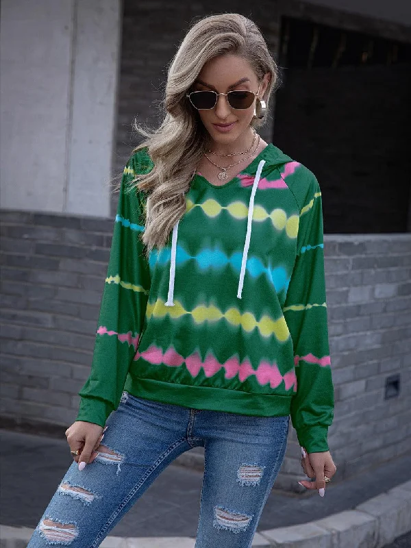 Full Size Tie Dye Raglan Sleeve Hoodie in 3 Colors Hoodie with Slit Hem Functional Movement Full Size Tie Dye Raglan Sleeve Hoodie in 3 Colors Hoodie with Slit Hem Functional Movement