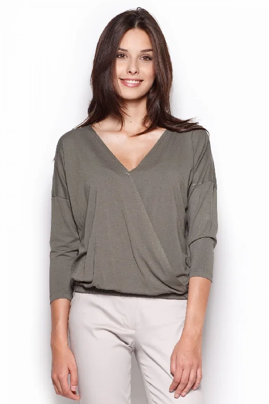 Blouse Figl Off-Shoulder Wrap Blouse