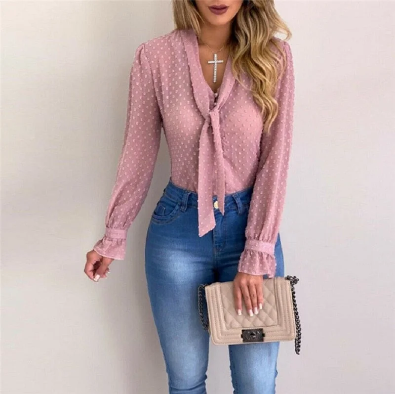 Long Sleeve Women Blouses Shirts Sexy V Neck Female Ladies Mesh Sheer Long Sleeve Top Shirt Blouse Casual Tee Shirt Lightweight Floral Blouse