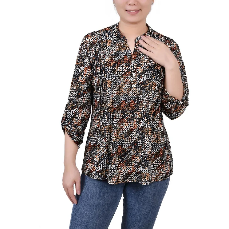 NY Collection Womens Petites Office Professional Blouse Smart Casual Blouse