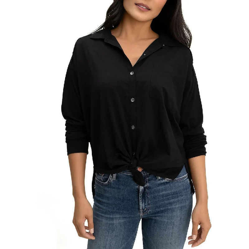 Splendid Womens Button-Down Long Sleeve Blouse Double Button Blouse