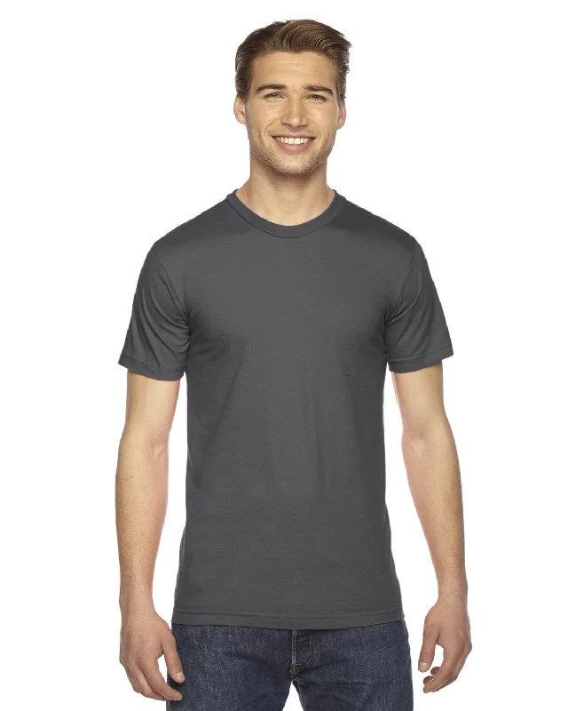 American Apparel Unisex Fine Jersey Short Sleeve T-Shirt | Asphalt Graphic Embroidered Appliqued