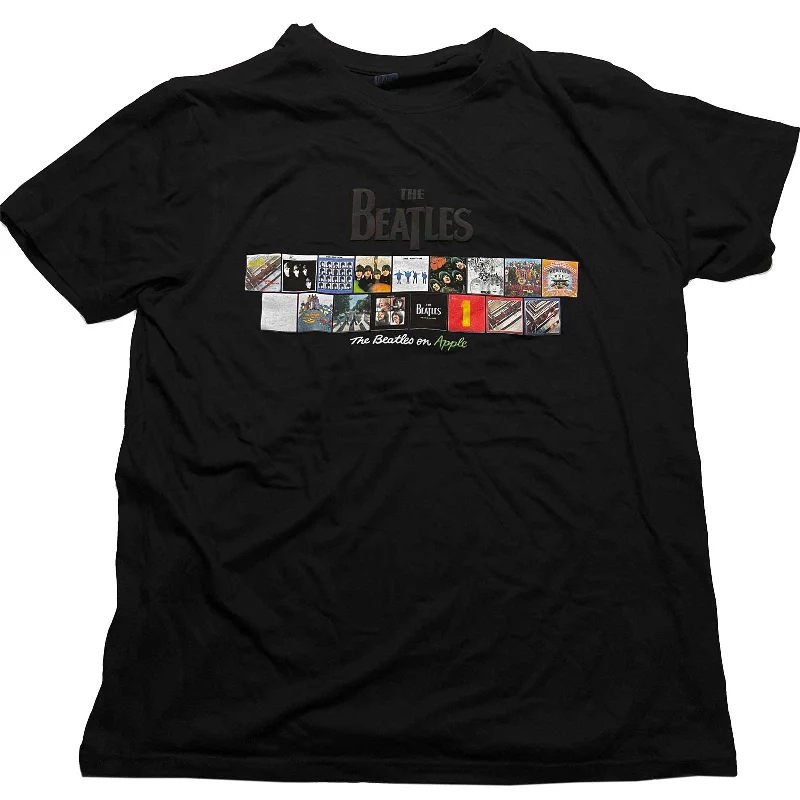 The Beatles | Official Band T-Shirt | Albums on Apple (Puff Print) Print Jacquard Patchwork