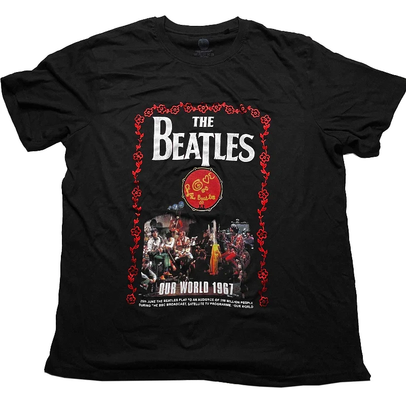 The Beatles | Official Band T-Shirt | Our World 1967 Mesh Blend Leather Blend Suede Blend