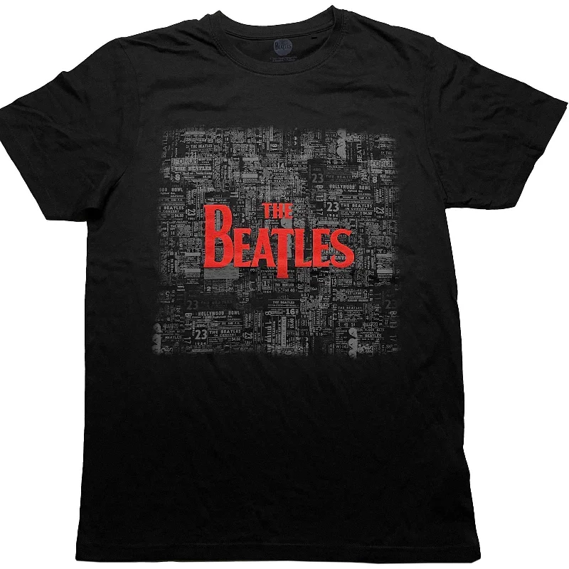 The Beatles | Official Band T-Shirt | Tickets & Logo (Puff Print) Solid Print Embellished