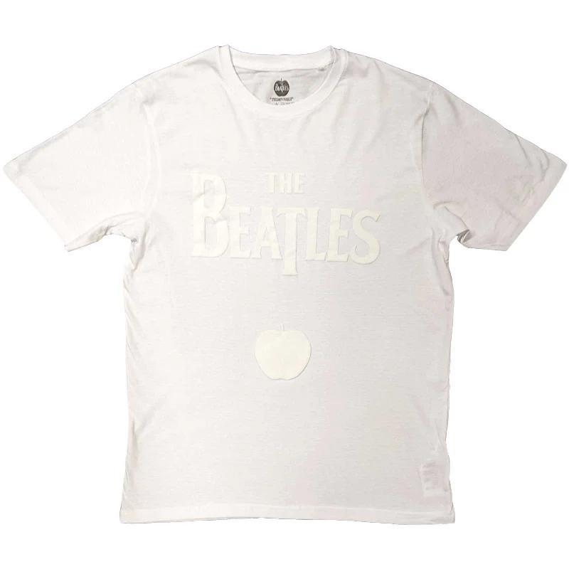 The Beatles | Official Band T-Shirt | Logo & Apple (Hi-Build) Chenille Brocade Lace