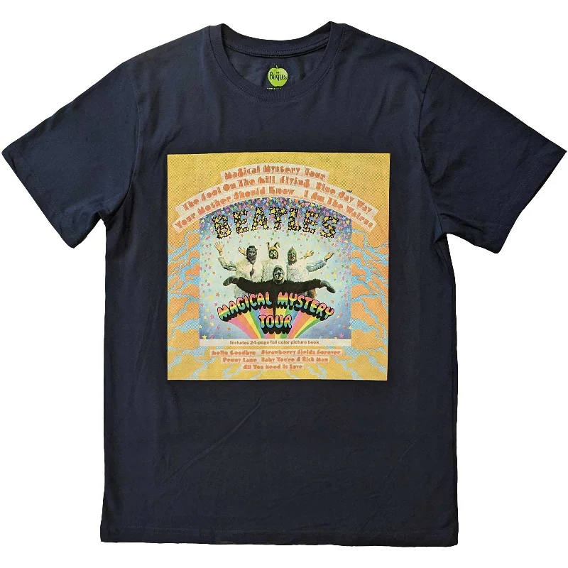 The Beatles | Official Band T-Shirt | Magical Mystery Tour Album Cover Blue Front Pockets Side Pockets Patch Pockets