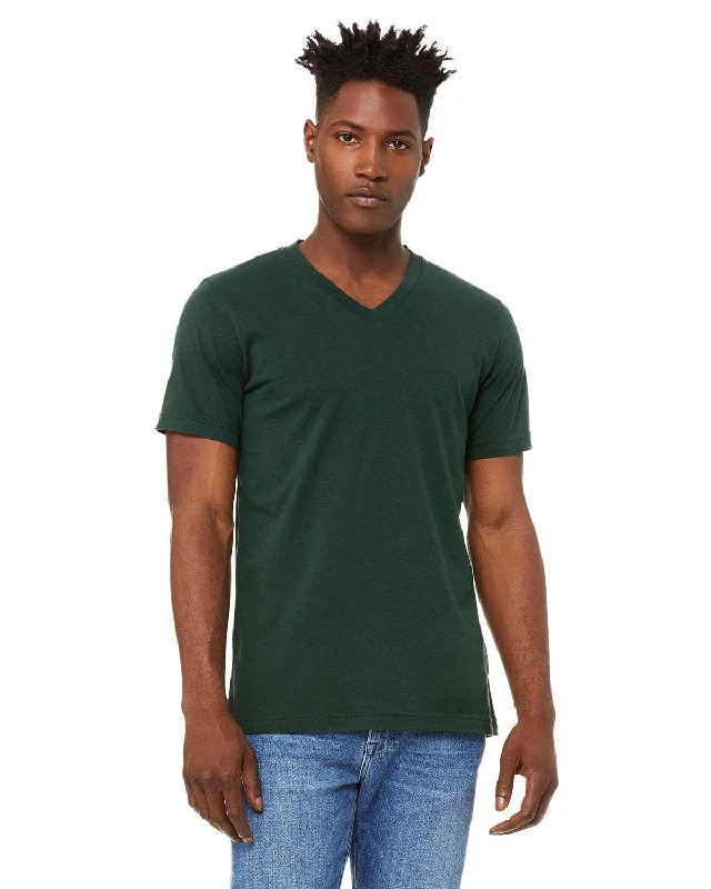 Bella+Canvas Unisex V-Neck T-Shirt | Forest Fitted T-Shirt Seamless Stretchy