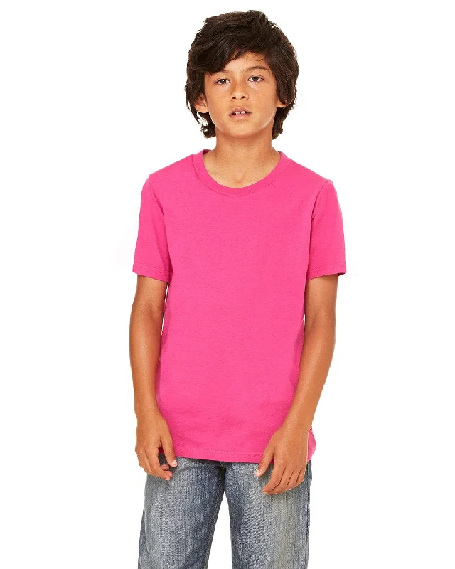 Bella+Canvas Youth Short Sleeve T-Shirt | Berry Silk Blend Satin Velvet