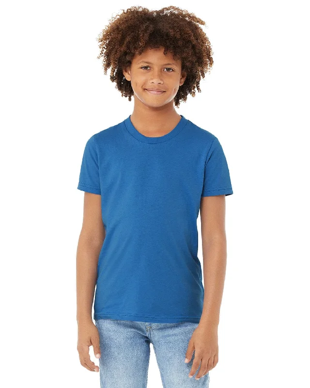 Bella+Canvas Youth Short Sleeve T-Shirt | Columbia Blue Graphic T-Shirt Round Neck Polyester