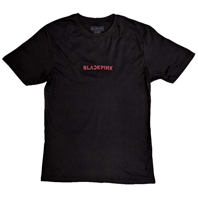 BlackPink | Official Band T-Shirt | Pink Venom Group Photo (Back Print) Mesh Blend Leather Blend Suede Blend