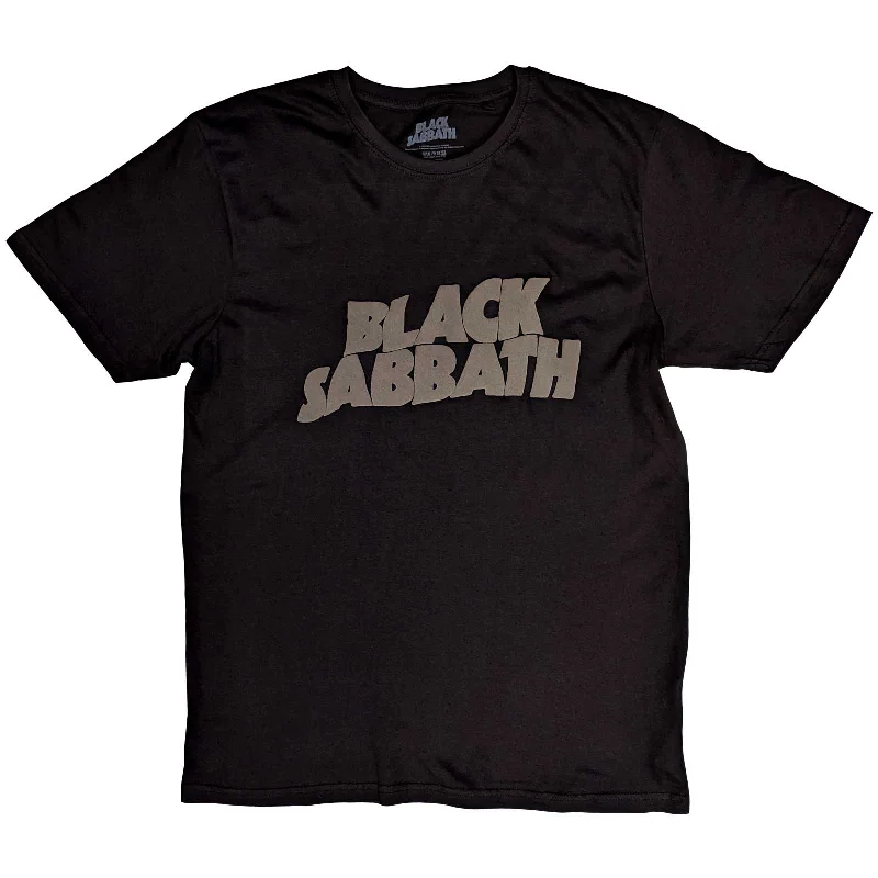 Black Sabbath | Official Band T-Shirt | Wavy Logo (Hi-Build) Sequined Glittery Shiny