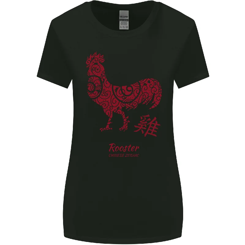 Chinese Zodiac Year of the Rooster Womens Wider Cut T-Shirt Graphic T-Shirt Round Neck Polyester