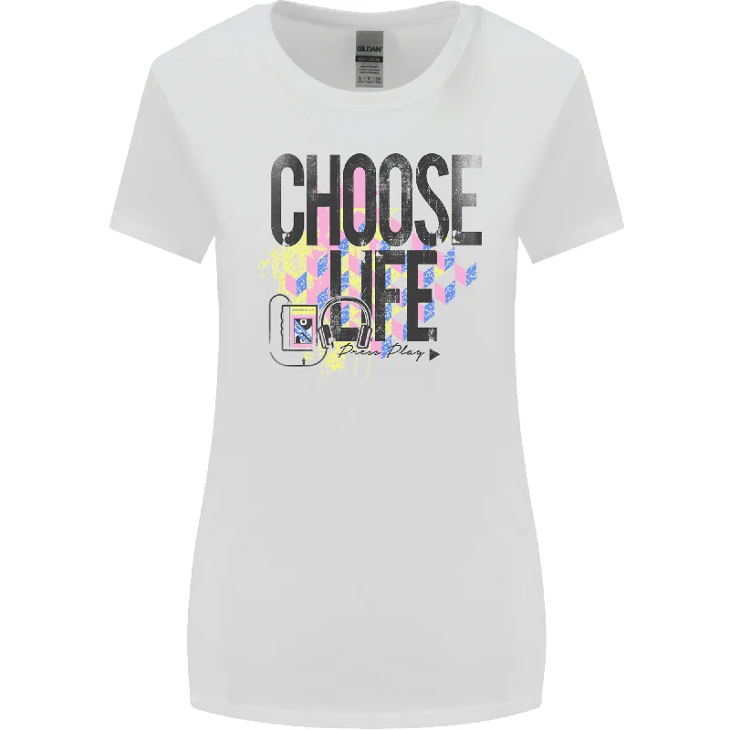 Choose Life Womens Wider Cut T-Shirt Knit Fabric Woven Fabric Fleece Fabric