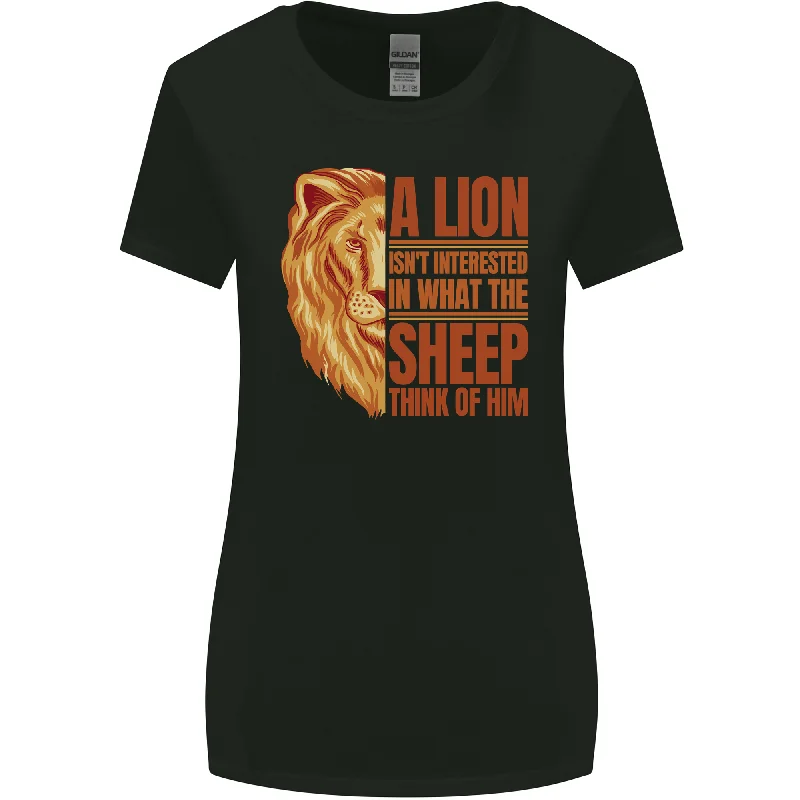 Christian Lion Quote Christianity Religion Womens Wider Cut T-Shirt Fleece Fabric Down Fabric Feather Fabric