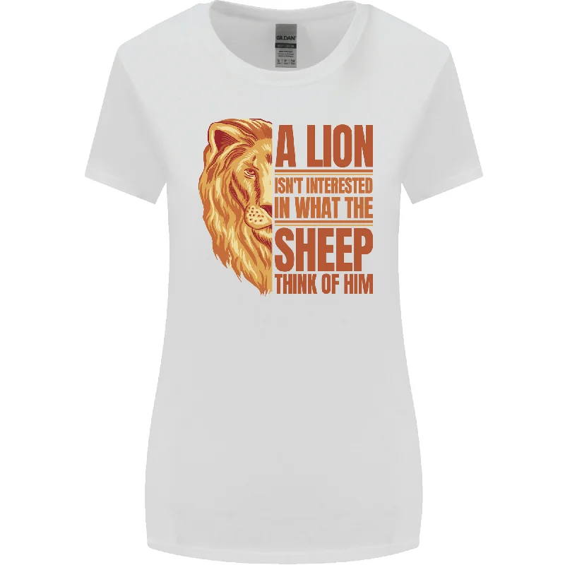 Christianity Lion Quote Religion Christian Womens Wider Cut T-Shirt Handmade Hand-knitted Hand-woven