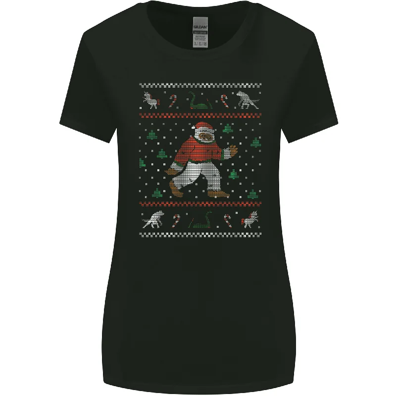 Christmas Bigfoot Funny Xmas Womens Wider Cut T-Shirt Fitted T-Shirt Seamless Stretchy