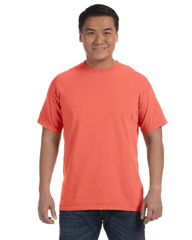 Comfort Colors Ringspun Garment-Dyed T-Shirt | Bright Salmon Cotton Fabric Linen Fabric Terry Fabric