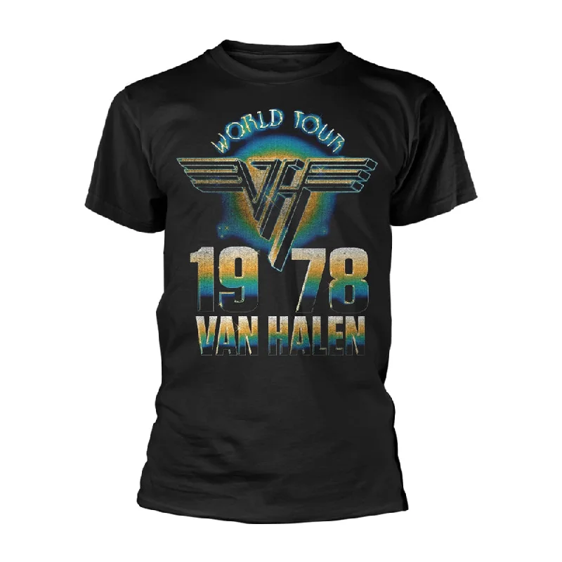 Van Halen Unisex T-shirt: World Tour 78. Cotton Fabric Linen Fabric Terry Fabric